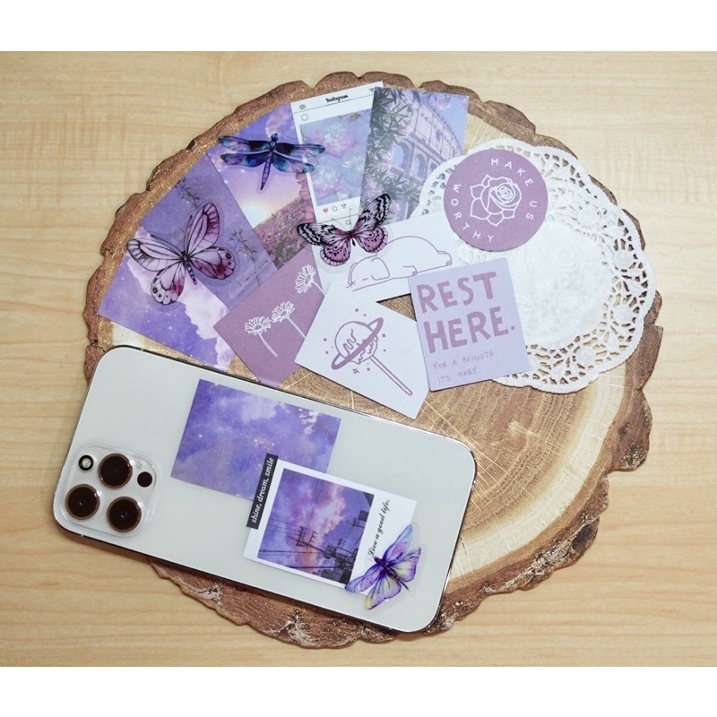 

Deco Stickers Violets Bundles Aesthetics | Journal, Scrapbook, DIY Phone Case & Bujo.