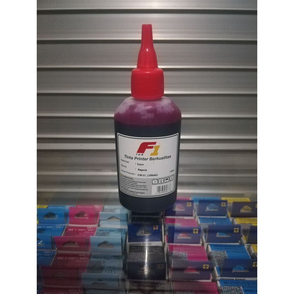 Tinta Refill Dye Base F1 Magenta Merah 100ml Printer Epson L120 L110 L220 L800 L805 L810 L850 L1800