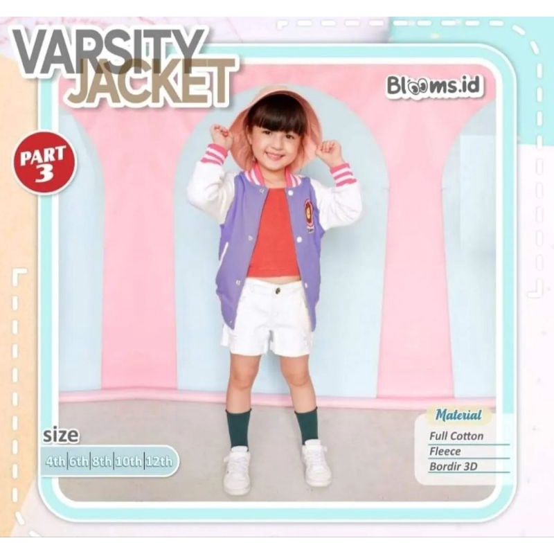 VARSITY JACKET BLOOMS.ID size 4-12 tahun /Varsity jaket blooms nablfashion