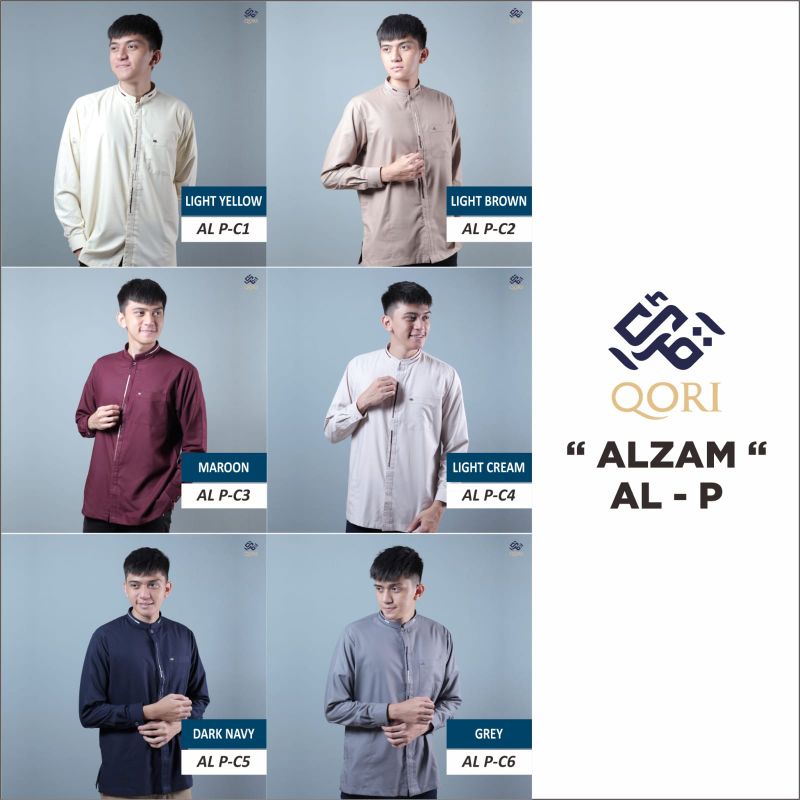 Qori Apparel Alzam Lengan Panjang baju Koko Muslim Pria Modern