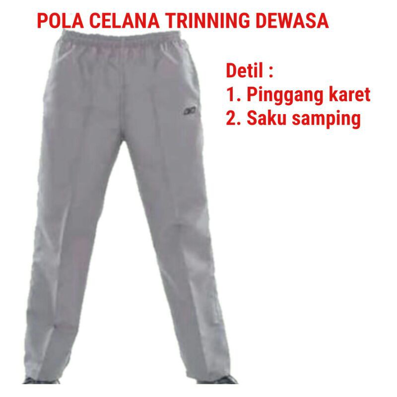 POLA CELANA TRAINING S-XL POLA JIPLAK DEWASA