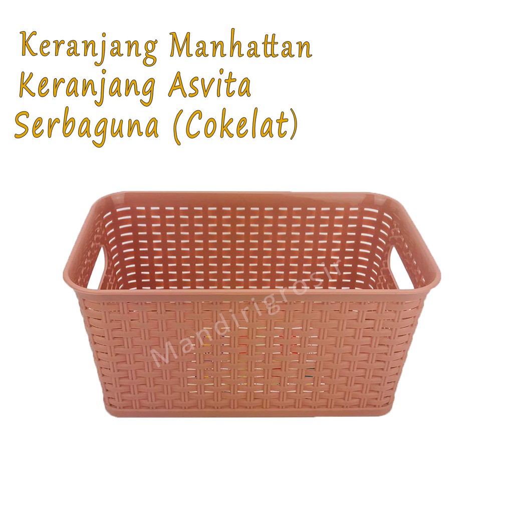 Keranjang Asvita 282*Keranjang Manhattan Basket*Serbaguna*Coklat