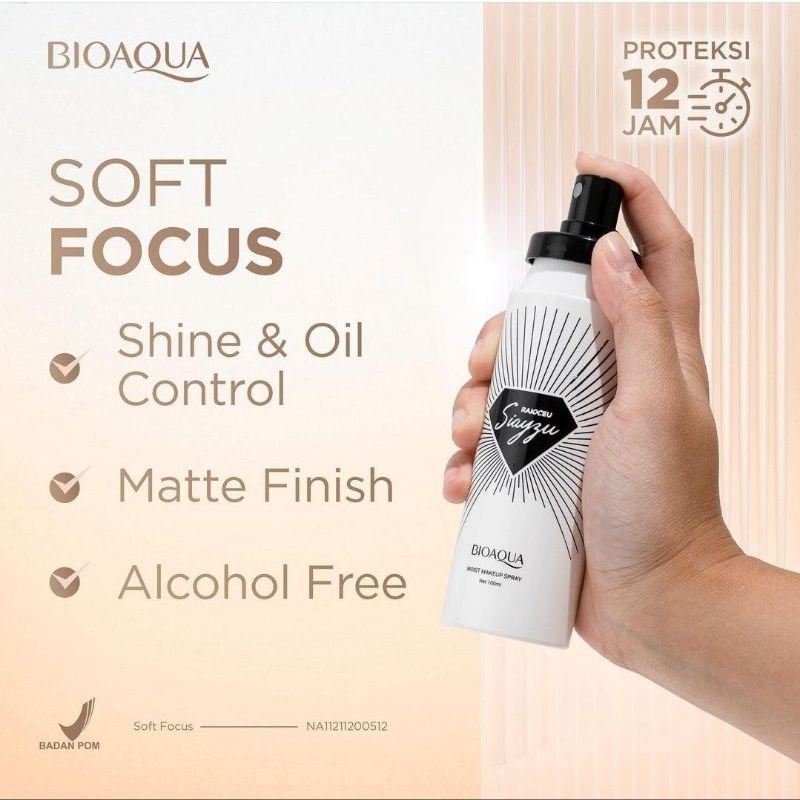 BIOAQUA Water Bright Face Make Up Finishing Spray 100ml | Soft Focus Mist Make Up Spray 100ml