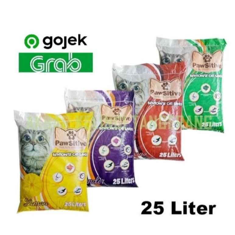 pasir wangi pasir kucing pawsitive 25 liter via gojek