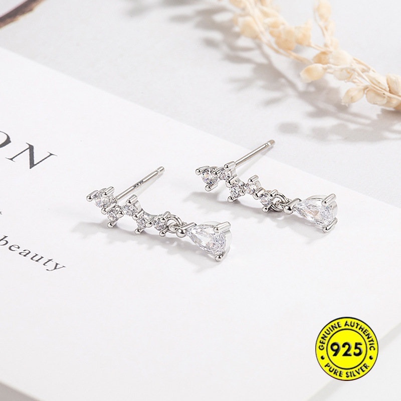 Anting Gantung Sterling Silver 925 Model Tetesan Air Anti Air Dapat Berubah Warna Untuk Wanita U1019