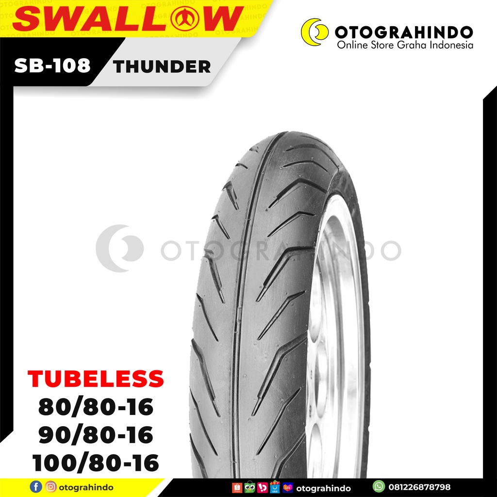 Jual Ban Luar Motor Swallow SB-108 THUNDER 80/80 90/80 100/80 Ring 16 ...