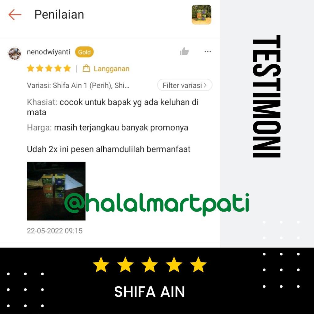 Shifa Ain Obat Vitamin Terapi Tetes Mata Minus Plus Silinder Katarak Glukoma Merah Bengkak Herbal