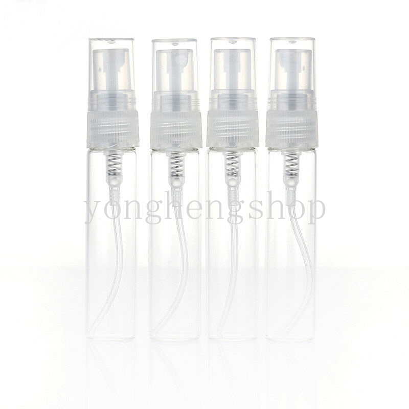 5 Pcs Botol Parfum Kosong Isi Ulang Model Semprot Bahan Kaca Ukuran 3 / 10ML Untuk Travel