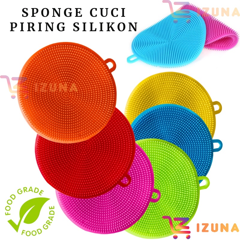 [IZUNA] SPONGE SILIKON CUCI PIRING ANTI KUMAN BAKTERI / SPONGE SILIKON MULTIFUNGSI