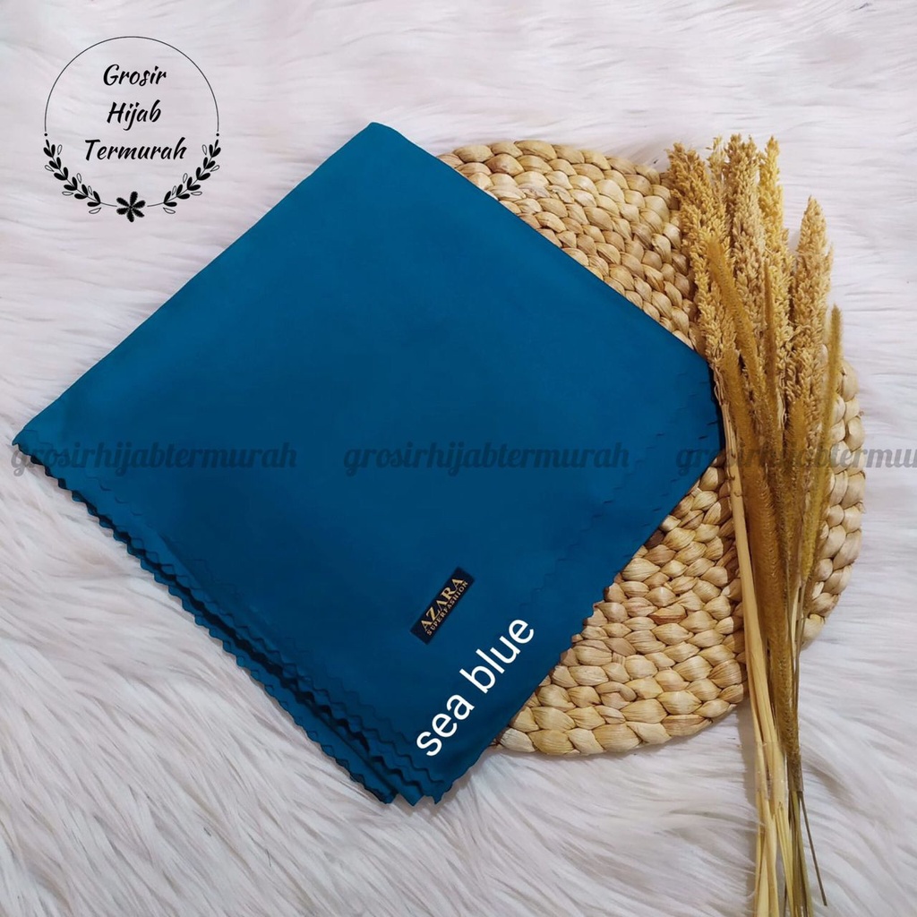 Hijab segiempat Oskara laser cut /Oscara /Japan / Jilbab voal miracle plain lasercut azara-Sea blue