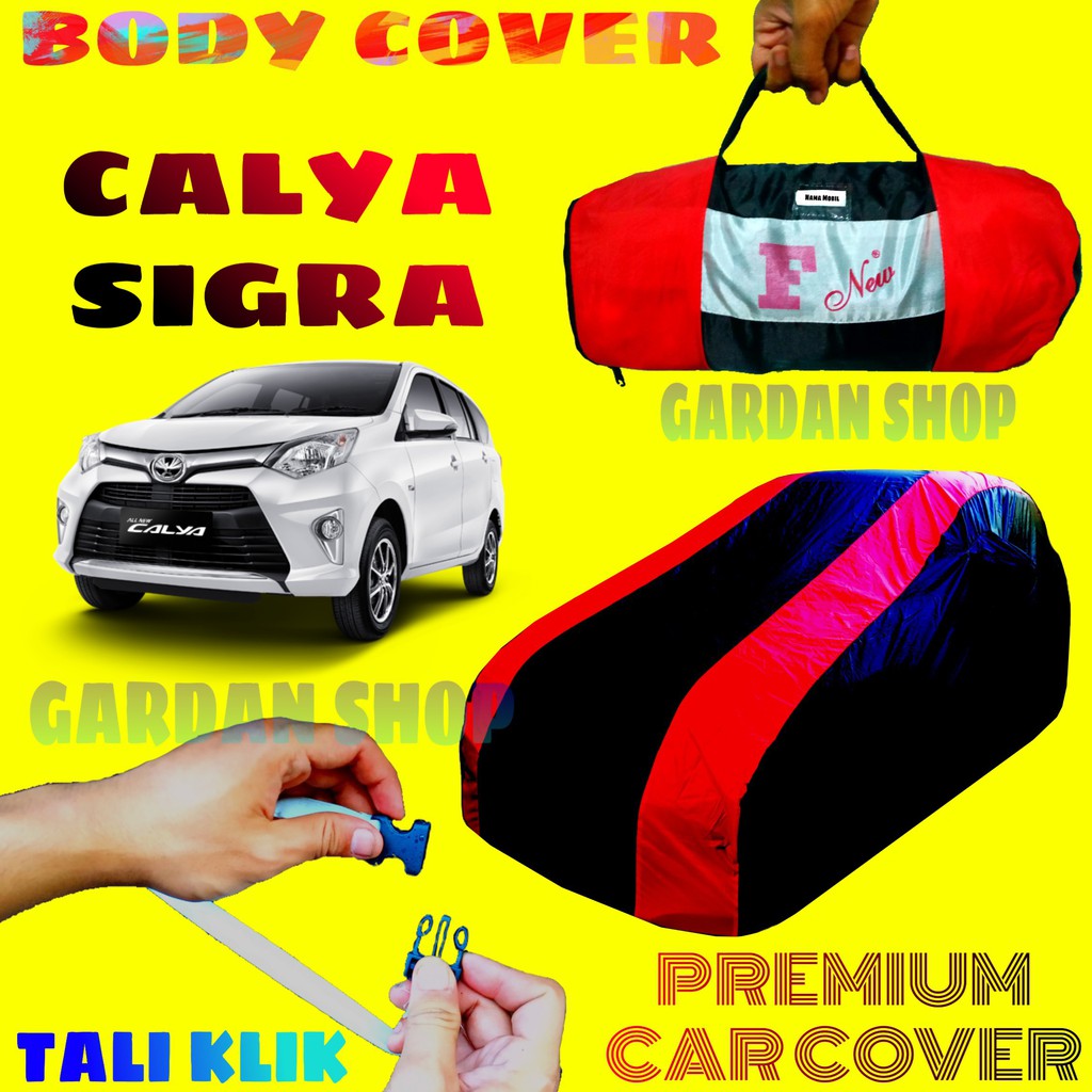 Body Cover SIGRA Sarung MERAH Penutup Pelindung Bodi Mobil CALYA Waterproof PREMIUM Red Cover