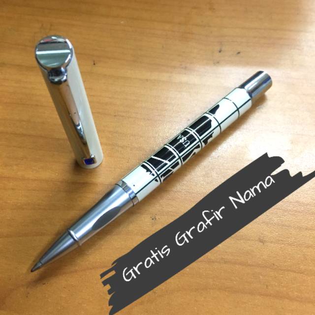 

Sign pen pulpen mewah USA pearl white exclusive gratis Grafir nama