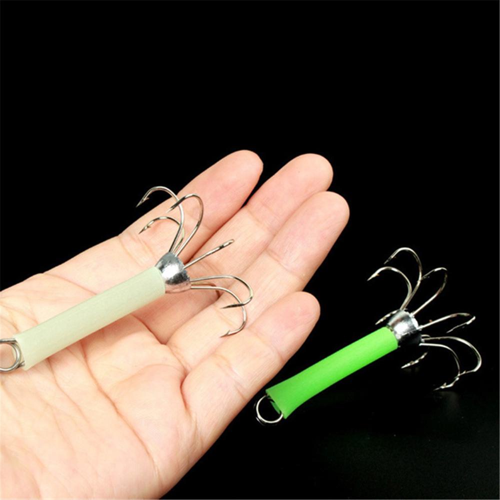 Lanfy Umpan Cumi Gurita Glow in Dark Alat Pancing Kail Pancing Umpan Cumi Luminous
