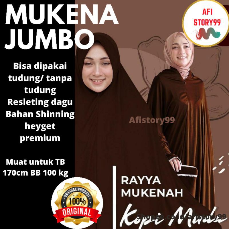 Mukena bali jumbo dewasa travelling terlaris rayon katun jepang adem model resleting dagu cod