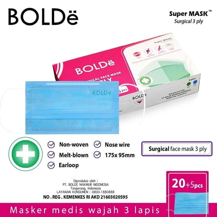 BOLDe Super Mask 3ply - BOLDe Surgical Masker 3ply