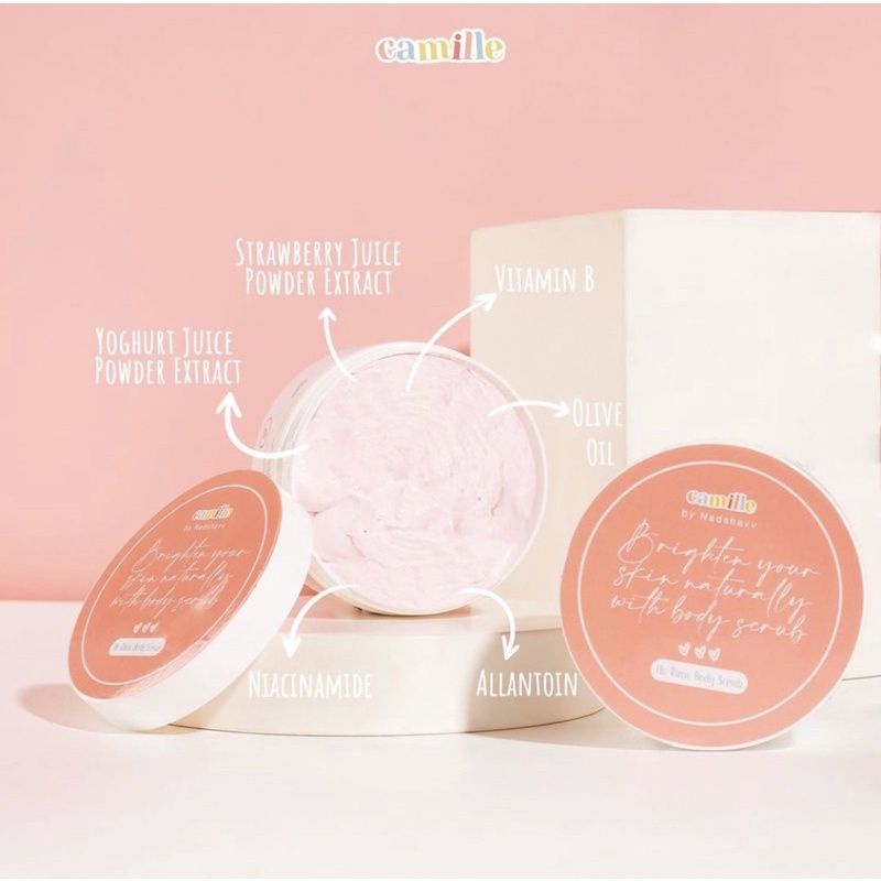 Body Scrub CAMILLE Beauty Strawberry Yoghurt By Nadshavv