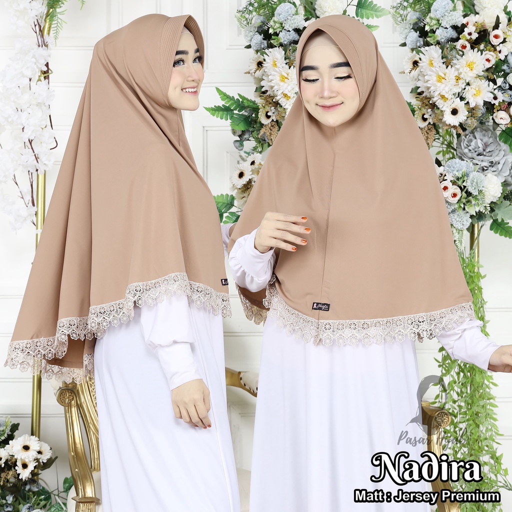Jilbab Instan Nadira Jumbo Hijab Instan Jersey Premium Kerudung Bergo Pasar Hija'b