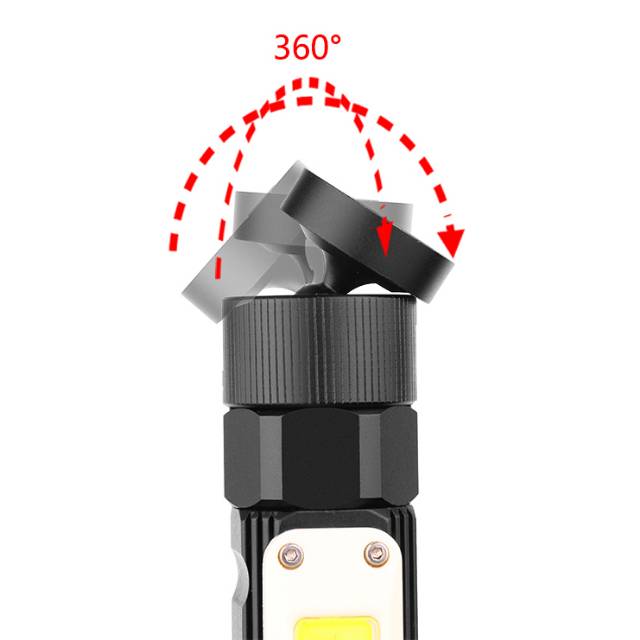 Pocketman Senter LED Rotatable Head Magnetic Tail XPG+COB 10000 Lumens