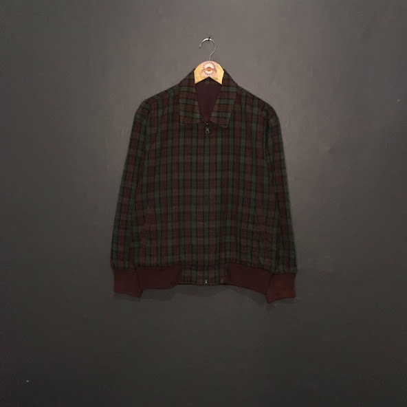 Jacket Tartan - Best Mind | Reversible Maroon Casual Outer Thrift [COD]