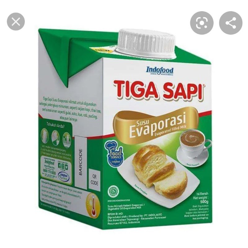 

Susu Evaporasi Cap Tiga Sapi 500 Gram