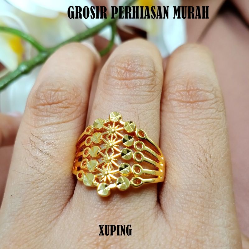 cincin motif Dubai lapis emas 24K