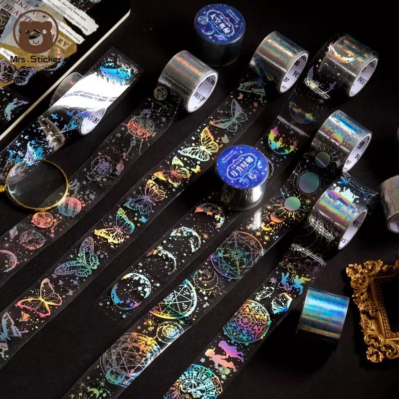 

washi tape selotip transparan antariksa glitter foil