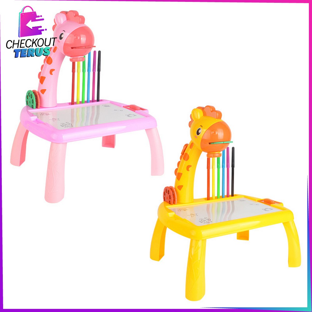 CT M30 M47 Mainan Learning Easel 3in1 Mainan Edukasi Drawing Black &amp; White Board dengan Magnet dan Papan Tulis Proyektor Anak