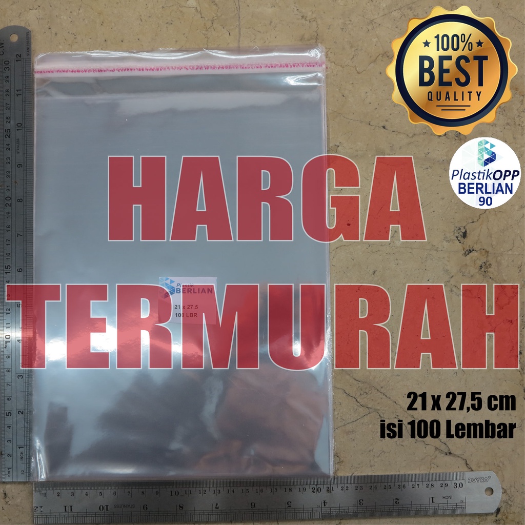 Plastik Opp 21x27,5 cm Plastik Seal Plastik Opp Lem Plastik Kemasan Tebal 30 Micron