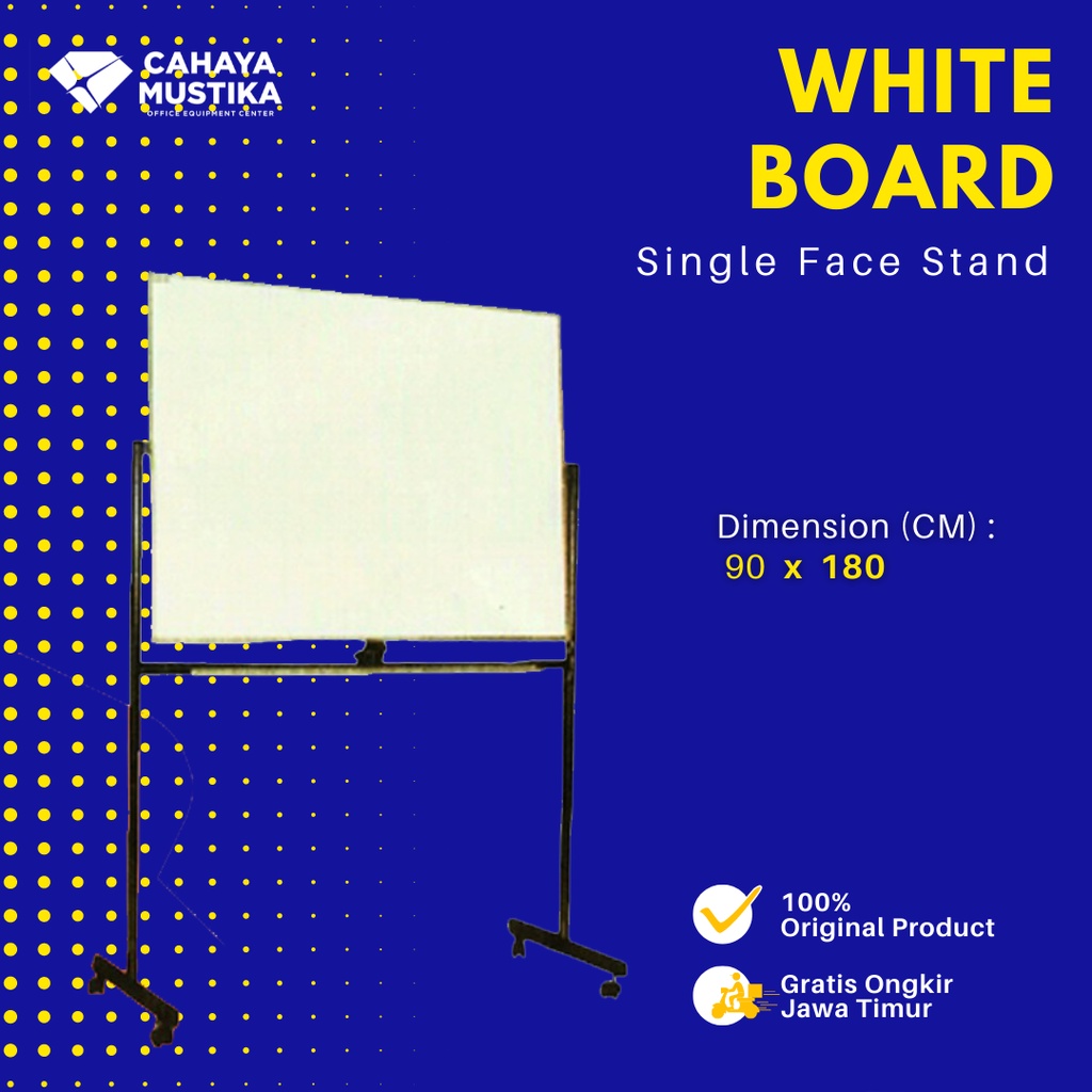 

Jual Papan Tulis Whiteboard Stand SingleFace Millenium 90x180 Di Malang