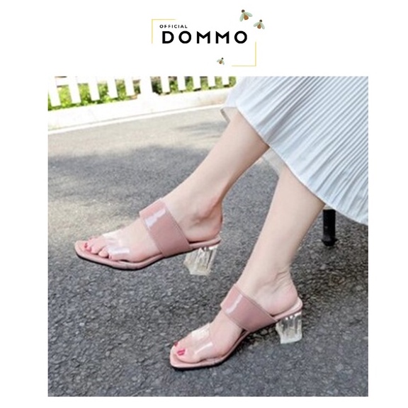 [LOKAL] DOMMO - D5059 Sepatu Hak Kaca Sovia heels jelly Tinggi Sepatu Heels Heel Hells Cinderella