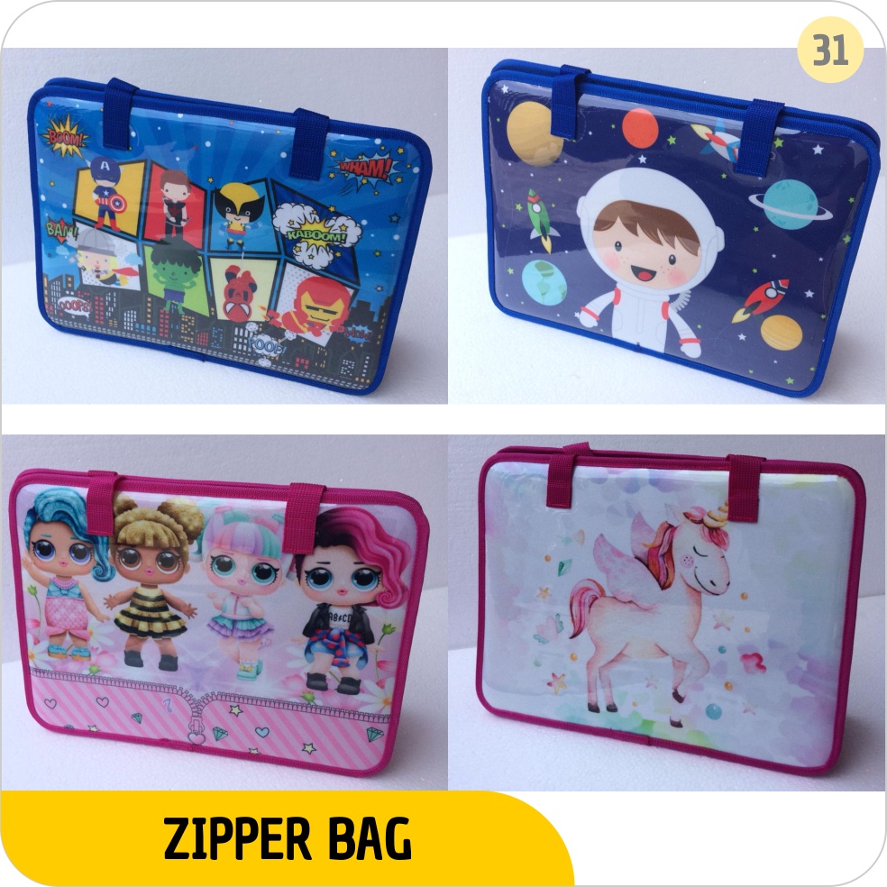 Tas Dokumen Anak ukuran Map Zipper bag Lucu dan Imut