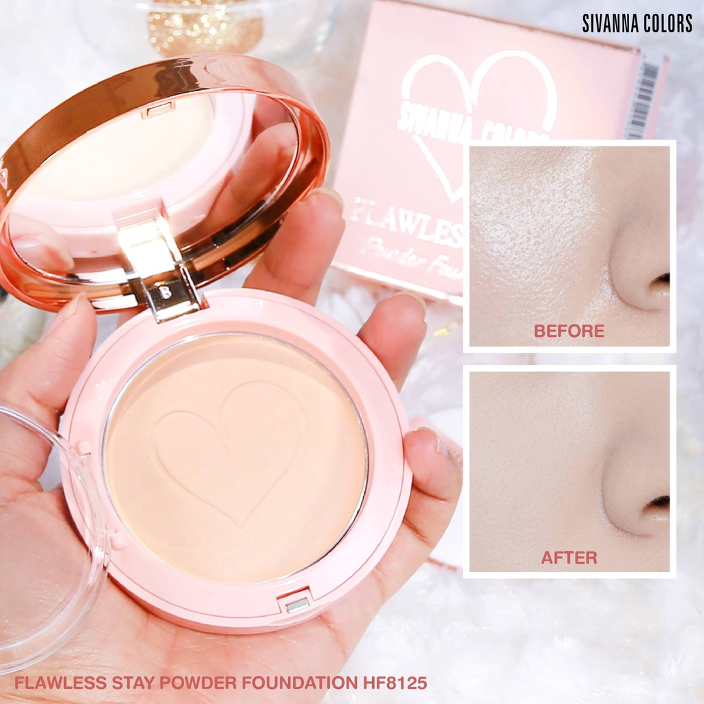 SIVANNA COLORS FLAWLESS STAY POWDER FOUNDATION HF8125/BEDAK WAJAH/MAKEUP WAJAH/KOSMETIK WAJAH