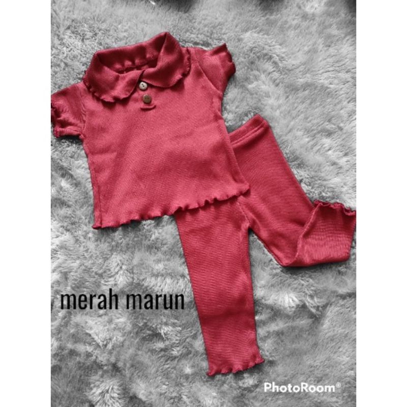 SETELAN ANAK / SETELAN CURLY tee/ RIB RAJUT TEBAL ADEM /ONESET ANAK  ECER GROSIR