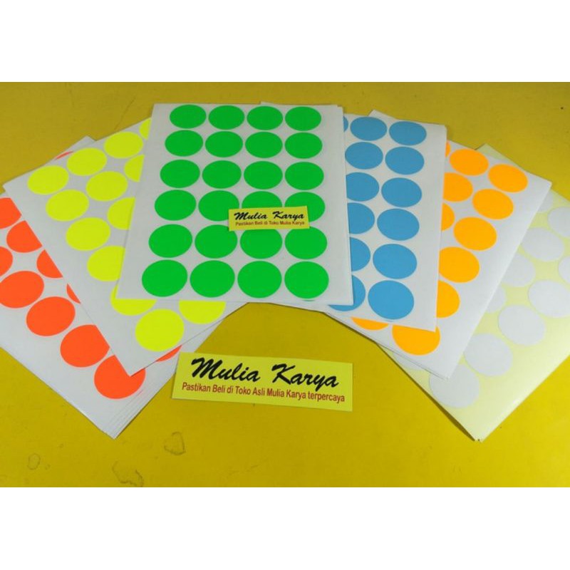 

HVS Warna Sticker Bulat 32mm cci / Label Sticker Bulat Warna Warni