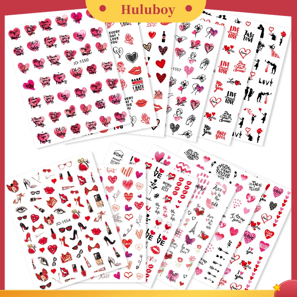 Huluboy Huluboy♡ Stiker Kuku 3D Motif Bunga Untuk Wanita