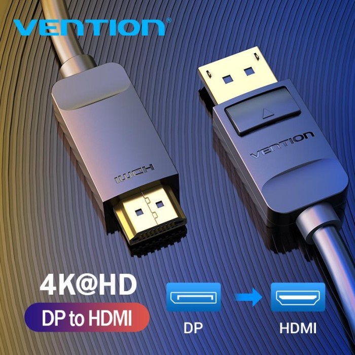 Vention Kabel DP to HDMI Display Port Ke Hdmi Cable 4K 1080p ORIGINAL