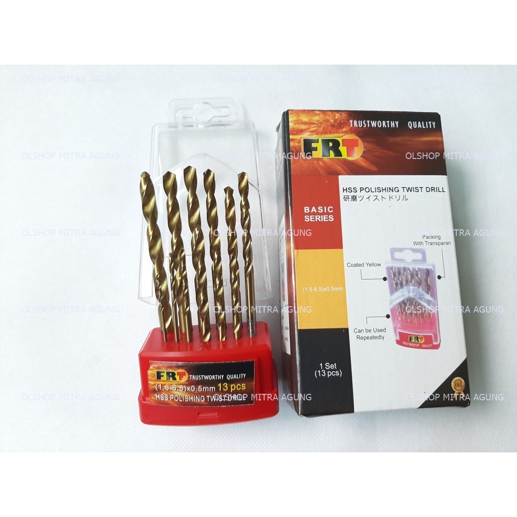 OLS FRT Mata Bor Besi Set 13 Pcs 1.5 - 6.5mm mata bor besi metal set HSS Mata Bor Serbaguna Bisa Besi,Kayu,Plastik