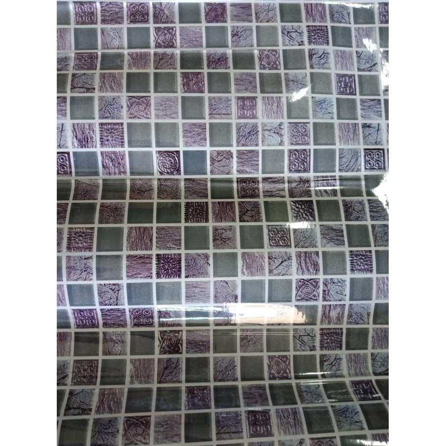 Menakjubkan Stiker Dapur Motif Ukuran 5M X 45Cm Anti Minyak - Motif Ungu Kaca Murah