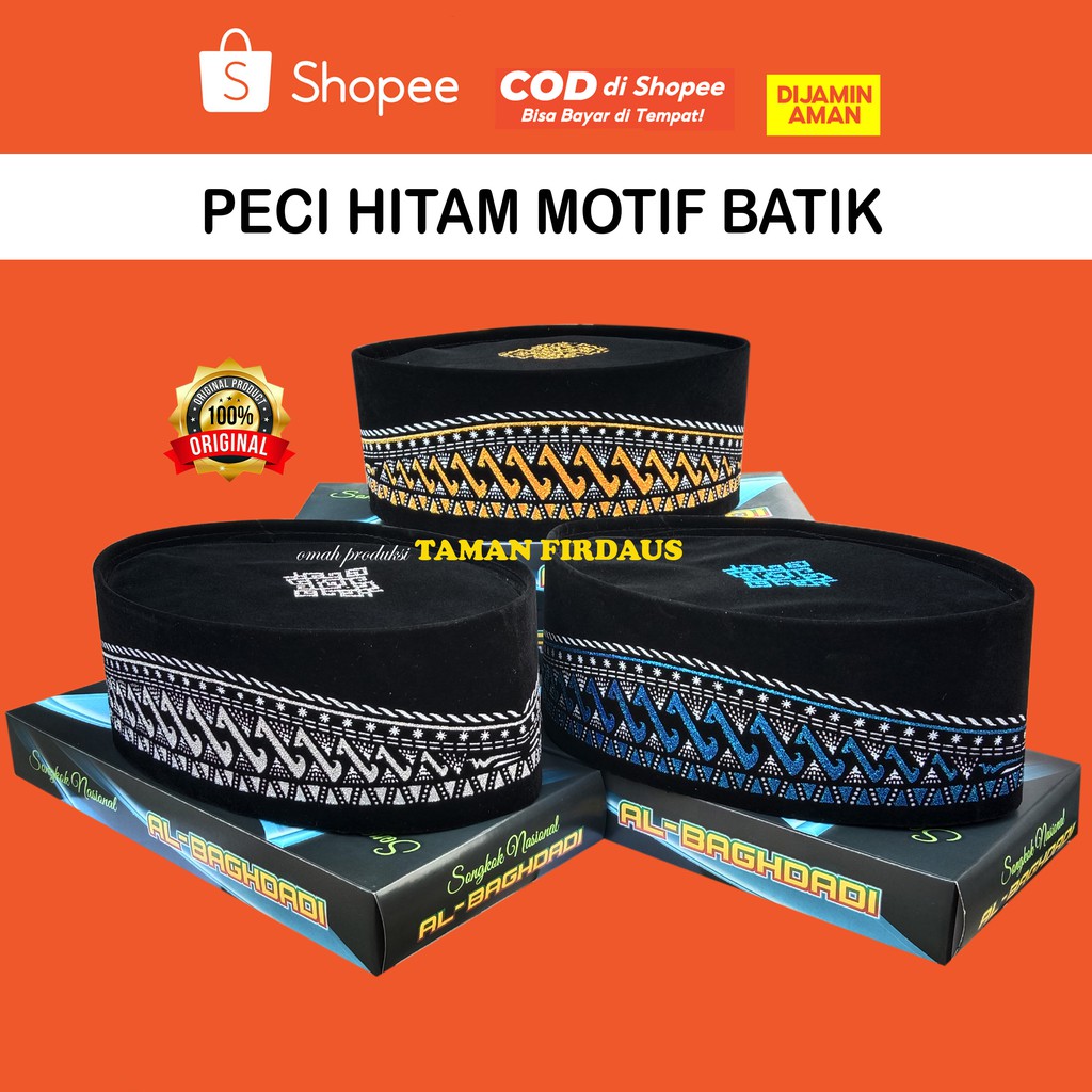 Cuci Gudang Peci Anak Dan Dewasa Peci Hitam Motif Batik Peci Hitam Motif Peci Hitam Songkok Hitam