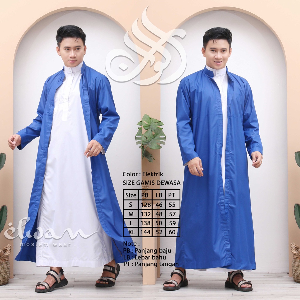 JUBAH ELWAN BIRU ELEKTRIK