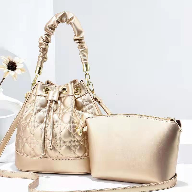BJ21519 (2IN1) - BEIGE/BLACK/GOLD/LIGHTBLUE/PINK/PURPLE/WHITE - TAS WANITA FASHION IMPORT MODIS ELEGAN TERMURAH TERLARIS TERBARU BAGSTORE JAKARTA TAS BATAM JT1519 LT2025