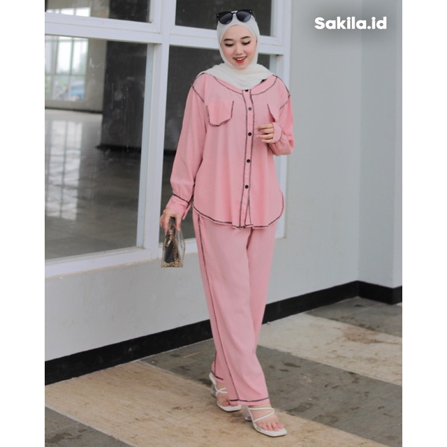 stelan kebalik | one set crinkle terbalik | Bahan Rayon crinkle |-4