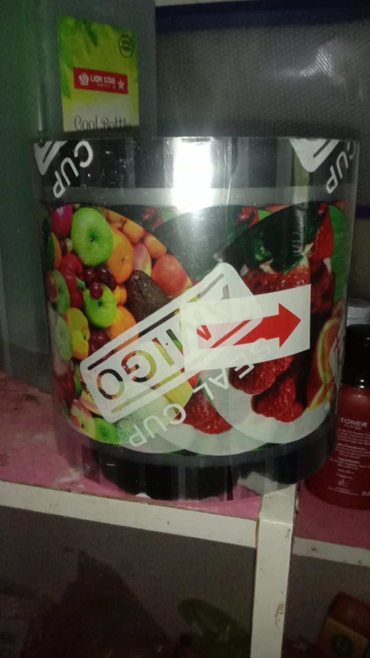 Lidcup Amigo 1200 Gelas Seal Cup Amigo 1200 Cup Sealcup Plastik 1200 Gelas Polos Kartun Buah