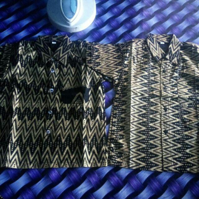 Baju Batik Couple Keluarga Modern Gamis Kemeja Batik 2 Anak Motif Wayang Prada Terbaru
