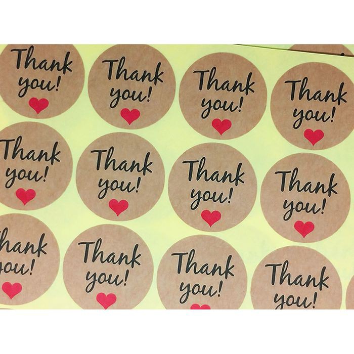 

Stiker Kraft Label Thank You 4,5 cm Sticker Craft Segel Tag Amplop Ucapan (12 pcs)
