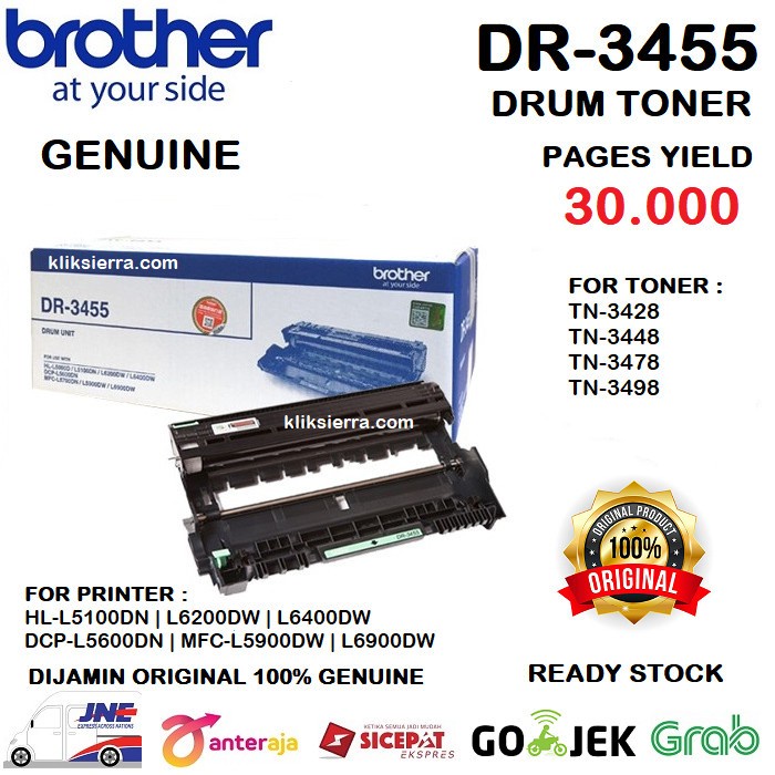 BROTHER DR-3455 Drum Cartridge DR3455 L5100DN L6400DW L5600DN L6900DW