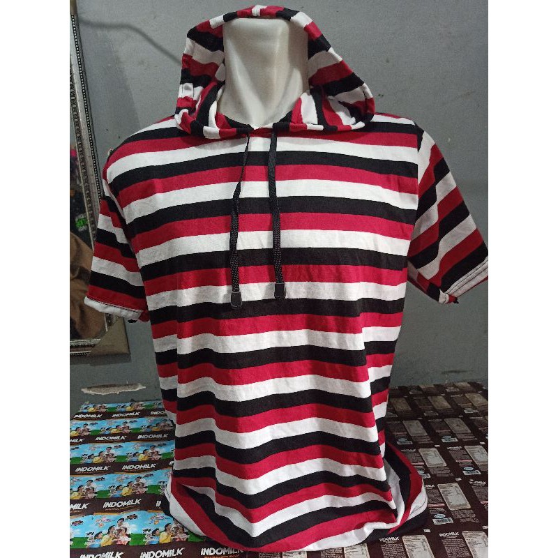 kaos hoodie 3 warna merah hitam putih besar size S-5XL