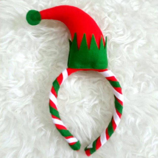 Bando Natal Kurcaci Santa Clause merry Christmas Merah Hijau Snowman Bando Elf