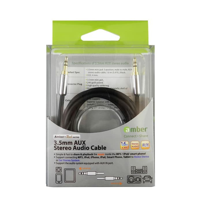 Amber AX10 - Audio cable, 3.5 to 3.5 Cable, 1.6M