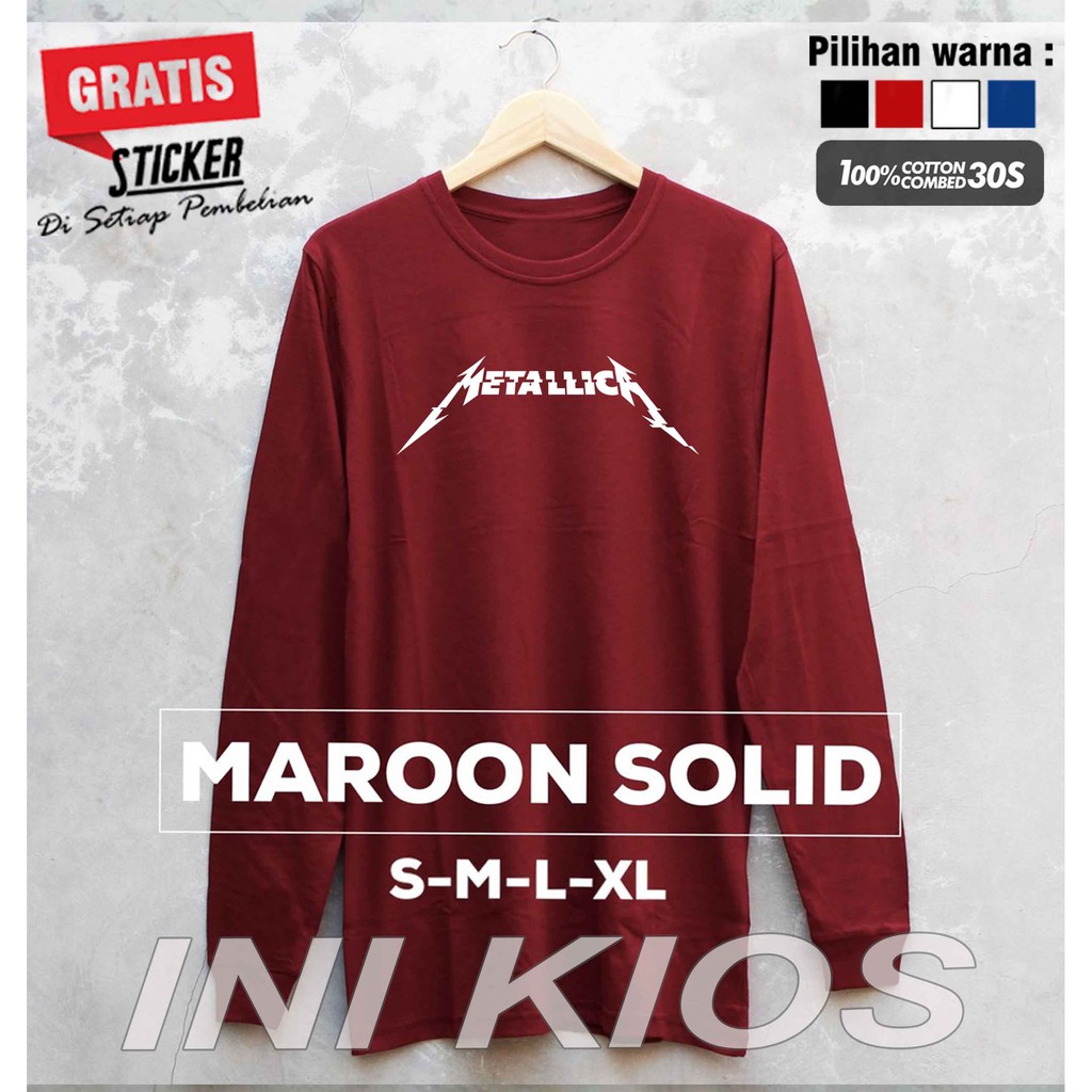 KEREN Baju Kaos LENGAN PANJANG METALLICA pria wanita Custom METAL LICA DISTRO NEW
